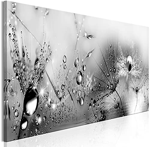 murando - Cuadro de cristal acrílico Diente de leon 120x40 cm Impresión de 1 Pieza Pintura sobre Vidrio Imagen Gráfica Decoracion de Pared Flores Naturaleza Gris Diente de leon a-A-0474-k-a