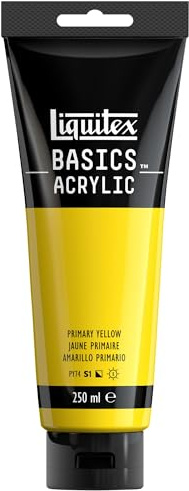 LIQUITEX Basics Acrylic Paint, Primary Yellow, 250 ml Tube