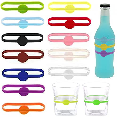 Marqueurs de Verre Silicone BièRe PLABBDPL, 12pcs, 12 couleurs, pour Home Party