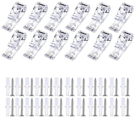 12PCS Blind Cord Safety Device, Clear Roller Blind Clips for Vertical and Roman Roller Curtain Ball Chain Cord Control with Screws, for Blinds