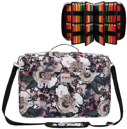 JAKAGO Estuche con gran capacidad para 480 lápices de colores, resistente al agua, organizador de artículos de papelería, para artistas, pinceles, rotuladores finos, resaltadores, regalo, Hmg, 40 x 28