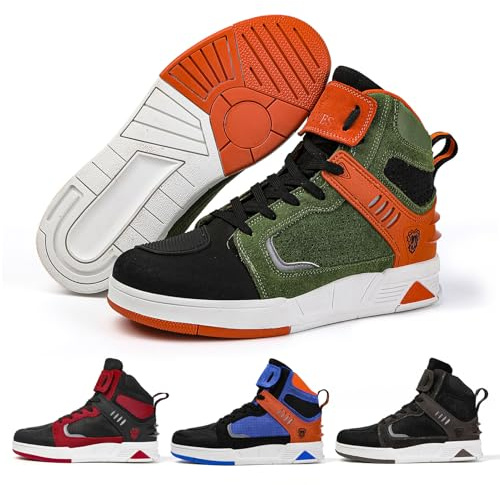 FHQGZT Chaussures Moto Hommes Bottes de Motard décontractées antidérapantes Respirantes décontractées avec Chaussures de Protection de Motocross Street Casual