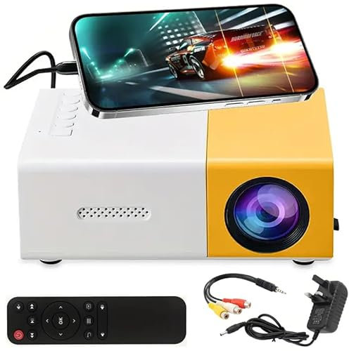Portable Mini Projector, Full Colour LED Home Theatre Video Projectors for Bedroom, Outdoor, Movies, Children, Video TV with HDMI USB AV Interfaces and Remote Control