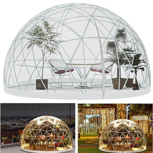 WEIZIIA Tenda a Cupola da Giardino a Bolle, Tenda a Bolle per Gazebo Pop-up, Tenda da Campeggio istantanea a Cupola per 8-10 Persone, Tenda Trasparente da Campeggio per Case a Bolle
