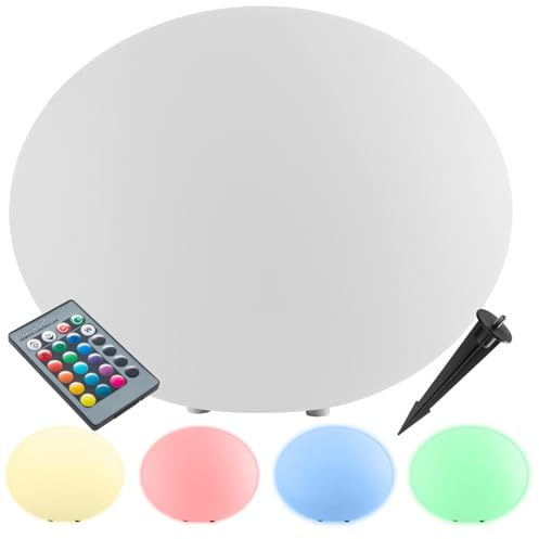 TecTake® Esfera Led con Mando y Luz Nocturna, Luces Led Habitacion para Decoracion Hogar y Jardin, Luces Terraza, Iluminación Jardin, Lampara Exterior, Decoración Habitación - 35 x 35 x 21,5 cm