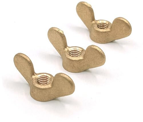 Flügelmutter DIN 315 - deutsche Form (rund) - Messing gelb gold (M10, 10 Stück)