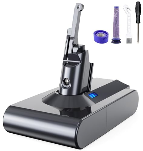 8000mAh V8 Ersatzakku für Dyson V8 Akku Kompatibel Absolute Animal Motorhead Absolute Pro SV10 Staubsauger（2 Filter + 1 Pinsel