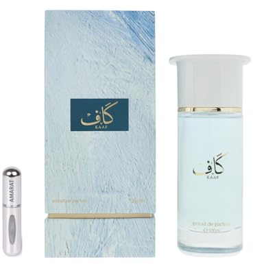 Kaaf Extrait de Parfum 100 ml, Profumo Arabo Unisex a Lunga Durata, Include Atomizzatore Ricaricabile, Fragranza Fresca e Acquatica con Note di Lavanda, Anguria, Frutta Rossa, Loto e Ambroxan (Kaaf)