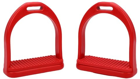 Fockety Horse Riding Stirrups, Lightweight Rugged Plastic Riding Protection Saddle with Non Slip Rubber Tread, for Equestrian Clubs Training, Practing (Small Size)