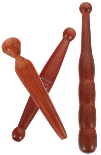 Alasum Lot de 3 Bâtons de Massage des Pieds en Bois Marron, Outil Manuel D'acupression Lisse et Facile à Tenir pour Détente la Maison en Regardant la Télévision Couleur Couleur Aléatoire
