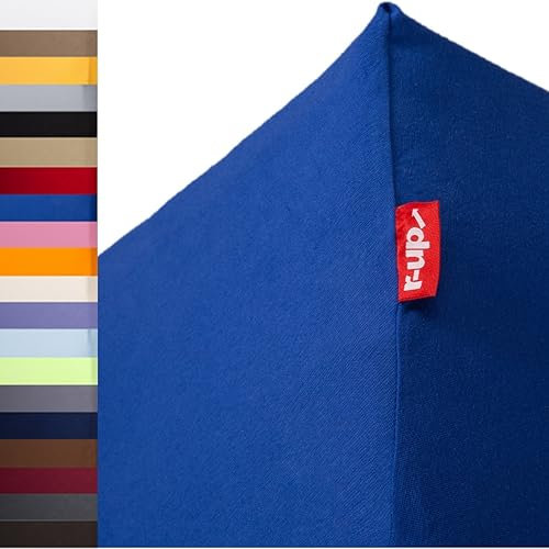 r-up Beste Spannbettlaken Doppelpack 90x200-100x220 bis 35cm Höhe viele Farben 95% Baumwolle / 5% Elastan 230g/m² Oeko-TEX stressfrei auch für hohe Matratzen (Royalblau)