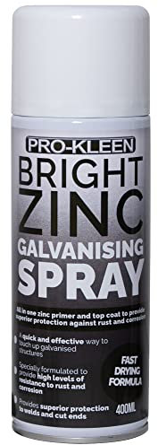 Pro-Kleen Bright Zinc Galvanising Aerosol Spray Paint – All-in-One Primer & Topcoat - 400ml (Superior protection against rust and corrosion)