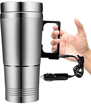 Luckxing Bollitore Elettrico - Tazza da Viaggio per Riscaldamento scaldabagno Elettrico a Tenuta stagna da 300 ml - Bollitore Elettrico Portatile per Macchina da caffè 12V / 24V per Picnic