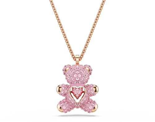 Swarovski Teddy Anhänger, Bär, Rosa, Roségold-Legierungsschicht