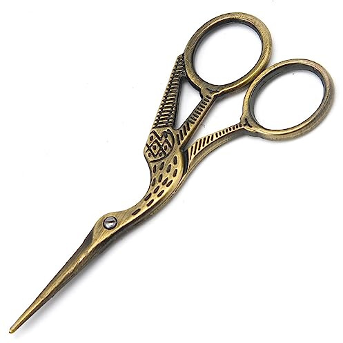 11.5cm Edelstahl Sharp Tip Klassische Storch Schere Kranich Design Nähschere DIY Werkzeuge Schneiderschere Schere (Bronze)