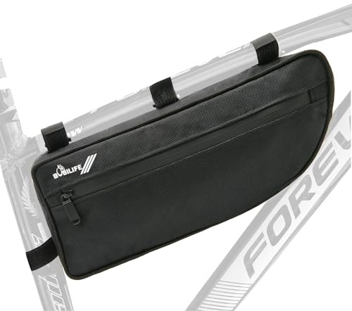 BOBILIFE Borsa da telaio per bici grande - Borsa da telaio a triangolo per bicicletta impermeabile sotto la custodia per tubo orizzontale