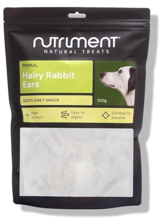 Natural Treats Hairy Rabbit Ears for Dogs (250g) Low Fat Rabbit Ears with Furr Dental Chew Treats