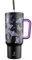 Meoky 1182ml/40oz Thermobecher mit Strohhalm und Griff, Doppelwandiger Edelstahl Vakuum Kaffeebecher to Go, 100% auslaufsicher, für Kalte und Heißer Getränke (Leuchtender Schmetterling)
