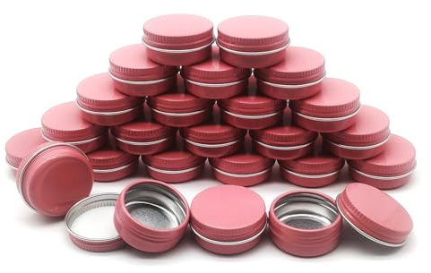Wopanxye 10 ml aluminiumburk, återfyllningsbara sminksmältare 10 g aluminiumburk med skruvlock, liten rund behållare för kosmetika, läppbalsam, kräm, toner, ögonskugga, ljus, te, pärlor, 24 st