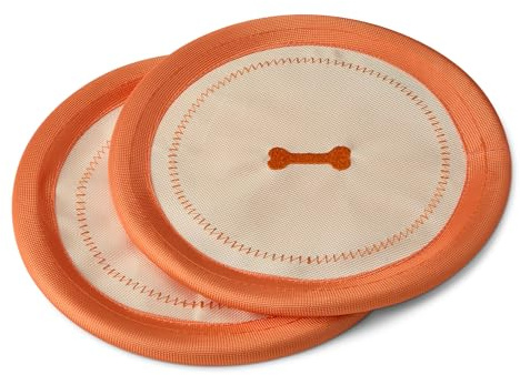 Amazon Basics Hundefrisbee, Leicht, Biegsam, Schwimmt auf Wasser, Frisbee für Hunde, für Sport im Freien, Beweglichkeitstraining, Fangen, 2er-Pack