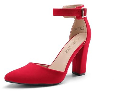 DREAM PAIRS Scarpe décolleté da Donna con Punta Chiusa,Size 36.5,Rosso,SDPU2451W