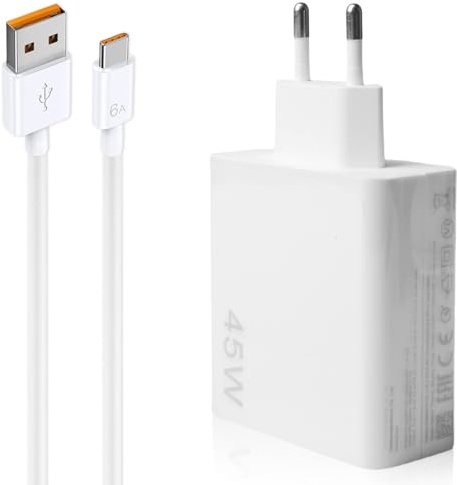Laddare 45 W med USB C-kabel för Xiaomi Redmi Note 14 13 12 11 Pro