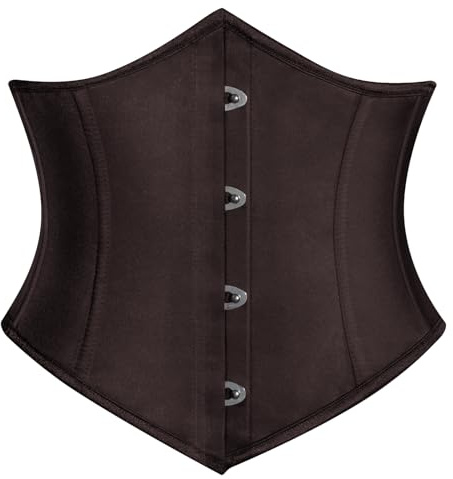 SCARLET DARKNESS Women's Medival Corset Top Lace Up Corset Shapewear with Metal Hook Dark Brown 14