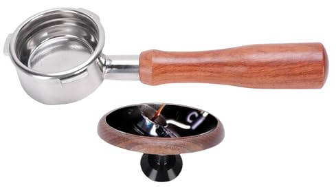 Single Bottom Portafilter 58mm, Stainless Maple, Textured Compressed Handle Material, Compatible Espresso Machines La Marzocco, Nuova Simonelli, Gemilai