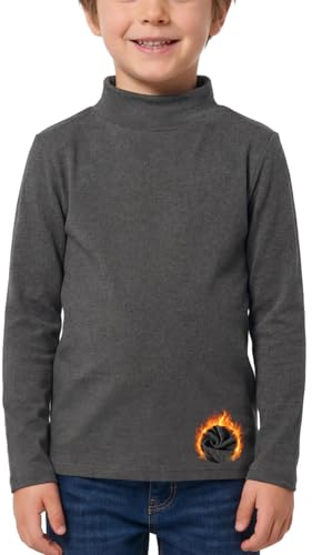 STARBILD Tunique à Col Roulé pour Enfants Doux Polaire, Haut Réchauffant d'hiver, Thermique, pour Garçons et Filles