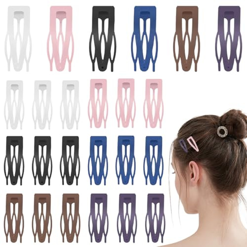 EJRUP 24 Piezas Pinzas para el Cabello con Doble Agarre, Cabello a Presión de Metal Linda Clip para Cabello,5 cm Clips De Pelo De Meta,Accesorios para el Cabello, para Cabello para Niñas Mujer