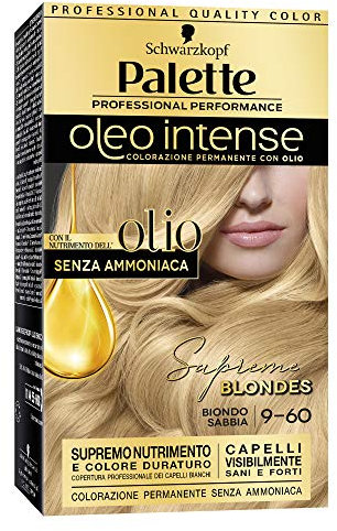 Schwarzkopf Palette Professional Performance Oleo Intense, Tinta per Capelli Senza Ammoniaca, Copertura dei Capelli Bianchi, Tonalità 9-60 Biondo Sabbia