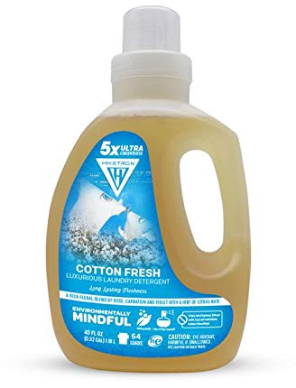 Hiketron Cotton Fresh Liquid Laundry Detergent, 5x Ultra Concentrated, Tough Stains Remover, Long Lasting Scent (40 Fl Oz, Pack of 1)