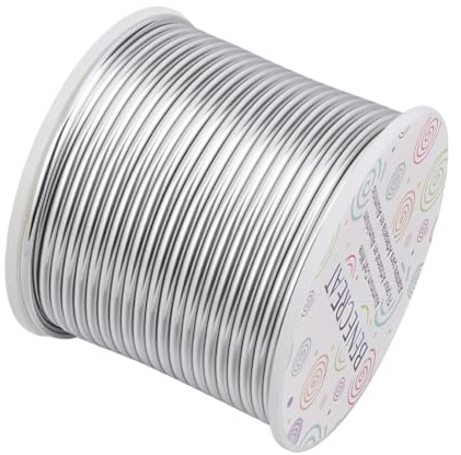 BENECREAT 10 Gauge (2.5mm) Jewelry Craft Aluminum Wire 25m/80 Feet Bendable Metal Sculpting Wire for Craft Floral Model Skeleton Making, Silver
