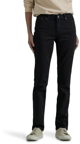 Lee Legendary jean à jambe droite taille mi-haute pour femme, noir, 46