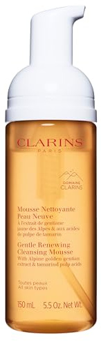 Clarins Gentle Renewing Cleansing Mousse | Cleanses, Gently Exfoliates & Refreshes | Foaming Mousse |Soap-No|SLS-No | Dermatologist Tested | Exfoliating Tamarind Pulp Extract Rich In AHAs | 5.5 Oz