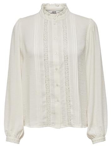 JdY Jdyellis L/S WVN Noos Chemisier à Manches Longues en Dentelle pour Femme, Cloud Dancer, 44