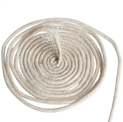 Mèche ronde tressée pour lampe à alcool et bougies - 10 m - 6 mm
