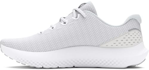 Under Armour Women's Charged Surge 4, (100) White/Distant Gray/Metallic Silver, 12, US