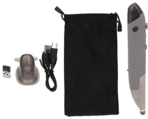 Wireless Mouse with Voice Input Pen Pocket Pen Mouse High Easy Click 1600 DPI for Computer (Grey)