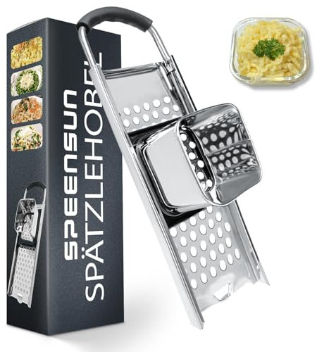 Rabot à spätzle, râpe à spätzle, presse à spätzle en acier inoxydable avec poignée en caoutchouc, passoire idéale pour les spätzles et boutons faits maison