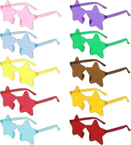 DERAYEE 10PC Herz Sonnenbrille,Herzbrille,lustige Partybrillen,Süßigkeiten Farbe Sonnenbrillen für Karneval, Weihnachten, Geburtstagsfeiern,Party,Kinder,Erwachsene