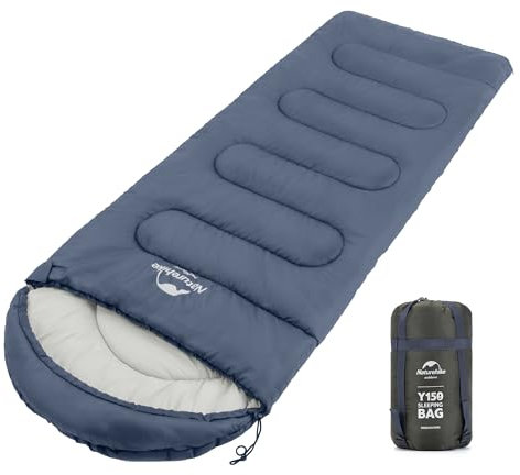Naturehike Schlafsack mit Kapuze Deckenschlafsack für Camping, Leicht & Bequem, Ideal für Outdoor-Abenteuer und Reisen (Marineblau-Links (7~11°C))