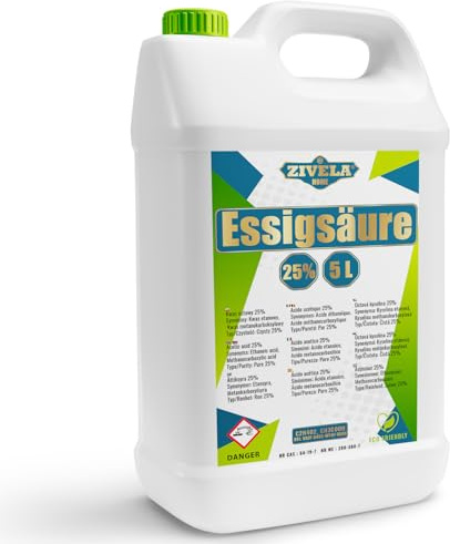 30 l ättiksyra 25 % premiumkvalitet – din allrounder i hushållet! | 6 x 5 l ättiksyra 25 % livsmedelskvalitet tillverkad i Europa