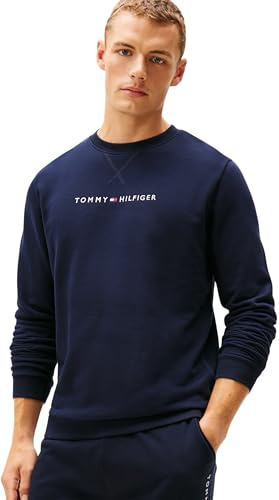 Tommy Hilfiger Sudadera Hombre Track Top con Cuello Redondo, Azul (Desert Sky), L
