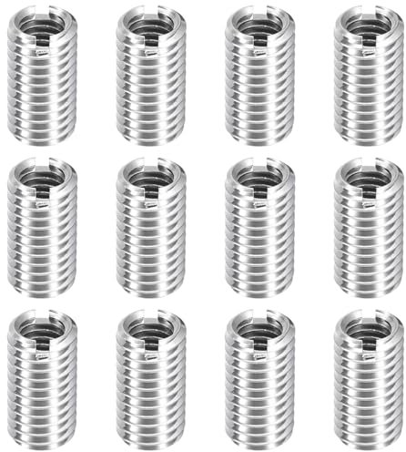 QZKJQDD 12 insertos de rosca, 15 mm M8 a M6, casquillo roscado de acero inoxidable, rosca interior, tuercas roscadas, kit de conversión, herramientas de reparación, elementos de fijación para