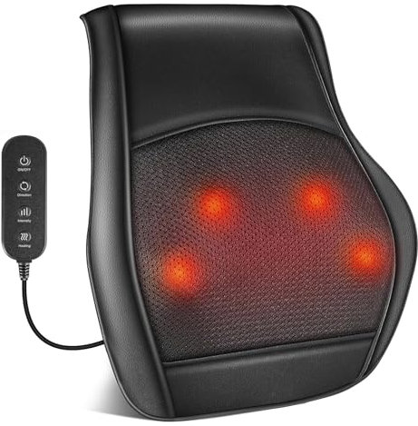 Back Massager with Heat - Shiatsu Neck Massager for Pain Relief Deep Tissue - Electric 3D Massage Pillow for Shoulder, Back, Legs, Gift for Women Men Mother's Day Father's Day