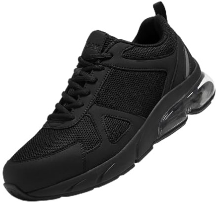 Safety Trainers Men Steel Toe Cap Trainers Comfortable Protective Work Shoe Lightweight Breathable Safety Work Footwear Cushioning(8.5, Black)