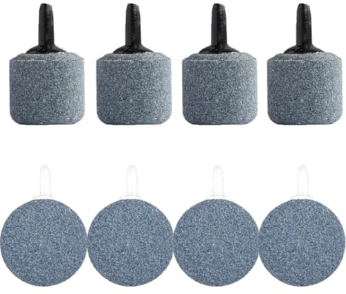 KIQAWEE 8 Stück Luftstein für Aquarium, Bubbles Sauerstoff Diffusor, Blasendiffusor, Blase Diffusor Release Tool, Aquarium Sauerstoff Stein, für Familie Teich Hydroponik