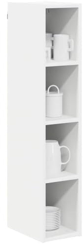 vidaXL Armoire Suspendue avec Stockage Riga Blanc 20 x 29,5 x 100 cm, Meuble de Cuisine Moderne, Rangement spacieux, Armoire utile rectangulaire, Solutions d'organisation