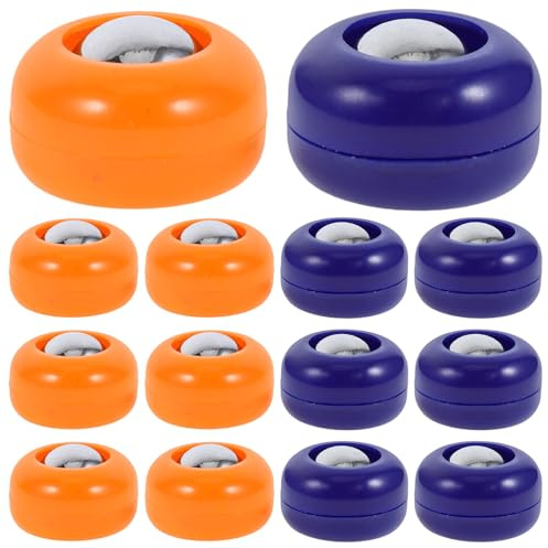 Healifty Set 20 Pezzi Mini Palline da Curling da Tavolo in PP Colorate Blu e Arancione Accessori Shuffleboard per Gioco da Tavolo Indoor e Outdoor Divertimento Famiglia e Amici